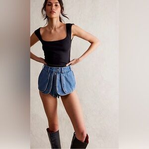 We The Free Blue Denim Shorts